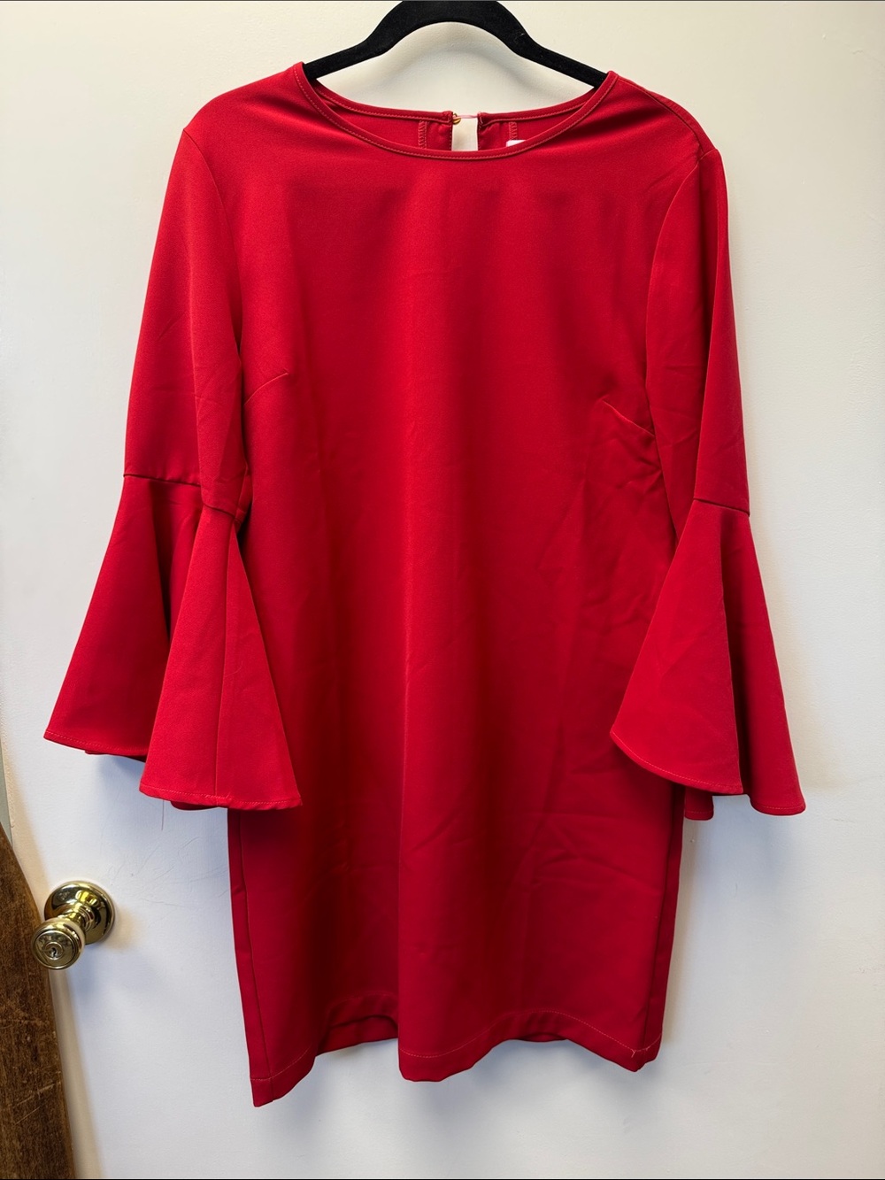 Mud Pie Red Bell-Sleeve Shift Dress